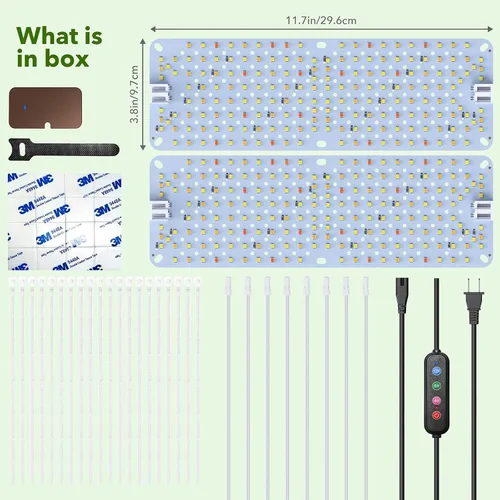 Miniatura 9 de SDOVUERC Luces de Crecimiento de Espectro Completo 384 LEDs, Luces de Crecimiento de Plantas de 24W para Plantas de Interior con Función de Conexión