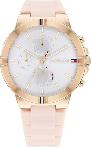 Tommy Hilfiger Qtz - Reloj deportivo multifunción de acero inoxidable y correa de silicona para mujer color rosa Modelo 1782334 Rosado Reloj de