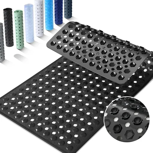 Miniatura 11 de Yimobra Tapete Cuadrado Antideslizante para Piso de Ducha, 21"x21" Tapete para Bañera Lavable a Máquina, Suave para los Pies, Tapete de Baño