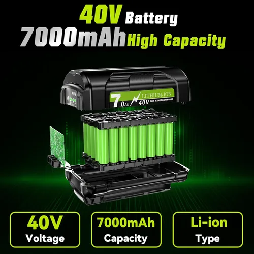 Miniatura 2 de Bonadget OP40401 7000mAh Reemplazo para batería Ryobi 40V OP40602 OP40404 OP40501 OP40605 OP4026 OP4060 OP4015 para Ryobi 40 Volt Power Tools
