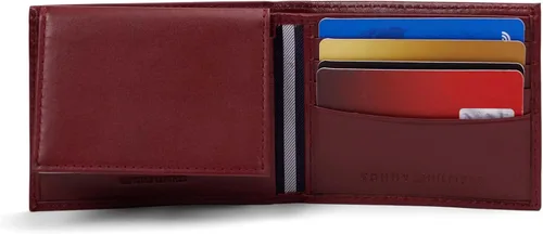 Miniatura 6 de Tommy Hilfiger Cartera de cuero genuino para hombre con múltiples ranuras para tarjetas