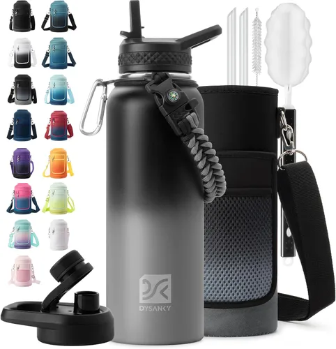 Miniatura 78 de DYSANKY Botella de agua aislada de 32 onzas, metal al vacío de acero inoxidable grueso, jarra de agua deportiva portátil para gimnasio y senderismo