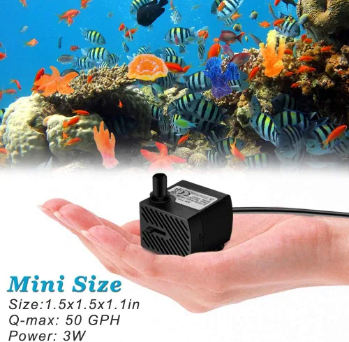 Miniatura 6 de DOMICA Mini bomba de agua sumergible de 3 W, 50 GPH, bomba de fuente pequeña para estanque, acuarios, pecera, fuente de mesa, fuente para mascotas