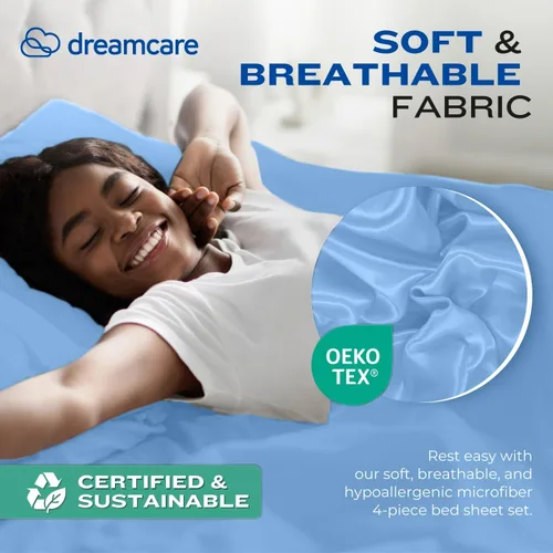 Miniatura 508 de DREAMCARE Juego de sábanas Queen – 6 piezas Sábanas de enfriamiento – hasta 15” Sábanas profundas tamaño Queen – Colección 2500 Supreme – Extra 03