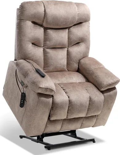 EONIX Silla reclinable elevadora eléctrica de gran tamaño para personas grandes y altas, reclinable extra ancha con calor y masaje, silla elevadora