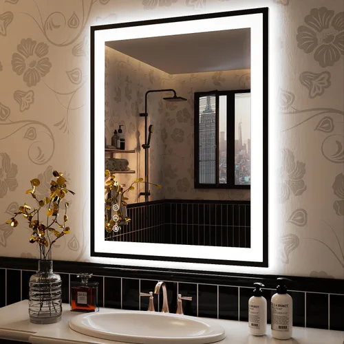 Miniatura 66 de ISKM Espejo LED con marco para baño de 40"x30", espejo de baño LED regulable con luces, antivaho, espejo iluminado frontal y retroiluminado de 3