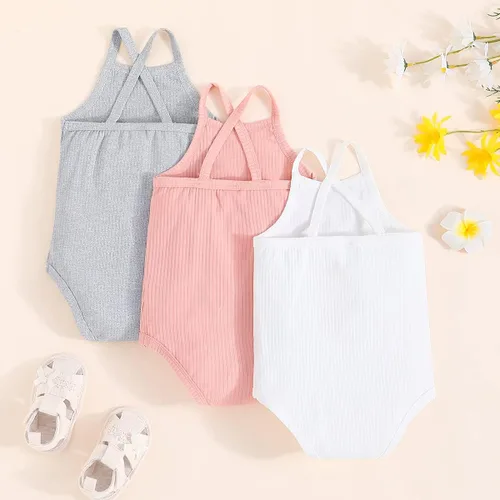 Miniatura 2 de Mameluco de una pieza para bebé niña, overol de una sola pieza, sin mangas, correa ajustable, traje de verano