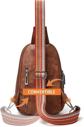Miniatura 3 de Riñonera de cuero para mujer, bolsa cruzada de viaje de moda