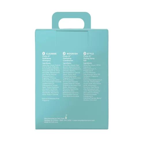 Miniatura 2 de Fairy Tales Curly Q - Champú, acondicionador y gel hidratante en aerosol para niños, kit de viaje, sin parabenos, sulfatos, gluten ni nueces