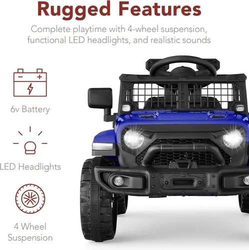 Miniatura 6 de Productos de la mejor elección, juguete de paseo para niños de 6V, mini camioneta, auto eléctrico de juego con control remoto para padres