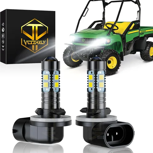 Compatible con faros delanteros JD Deere Gator HPX615E 815E 625i 825i 825E; focos AXE16948, bombillas antiniebla 886/894/896/881, 6000K blanco frío,