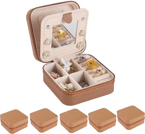 KElofoN Estuche de viaje para joyas Caja de viaje para joyas Organizador de joyas de viaje Pequeño estuche organizador de joyas para niñas y mujeres