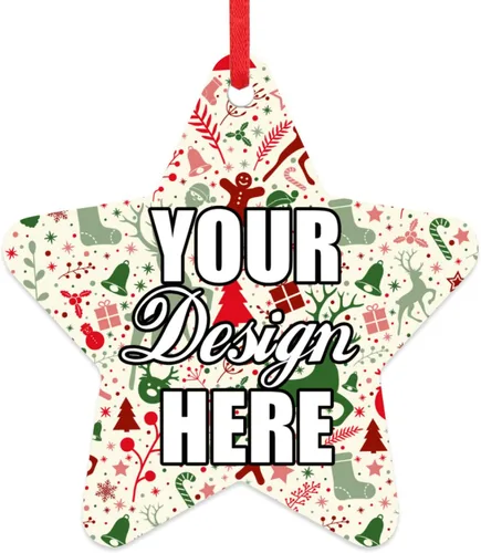Miniatura 23 de Adornos de Navidad personalizados, colgante de cerámica personalizado con foto, texto/imagen, adorno colgante personalizado para parejas, niños