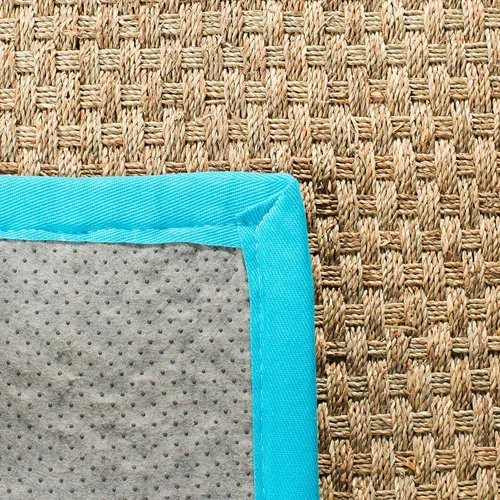 Miniatura 64 de Safavieh Natural Fiber NF114P - Alfombra redonda de hierba marina, tejido de canasta, con borde, de 244 cm, color gris Natural/ gris