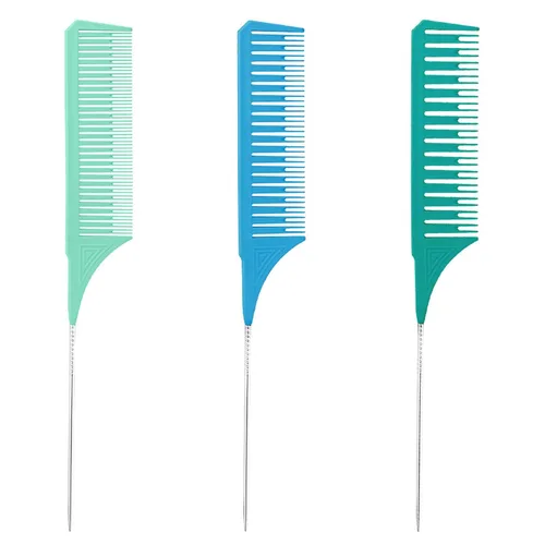 3 peines de peinado, juego de peine de cola de ratón, herramienta de peluquería de tinte para cabello, adecuado para cabellos rizados, peinado y
