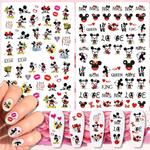 Miniatura 5 de Calcomanías de arte de uñas de San Valentín, calcomanías autoadhesivas 3D, diseño de corazón romántico, diseño de corazón romántico, calcomanías