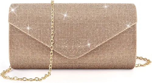 Miniatura 8 de PACETAP Bolsos de mano con diamantes de imitación para mujer, bolsos de noche con purpurina brillante para fiesta de los años 20, boda, compromiso