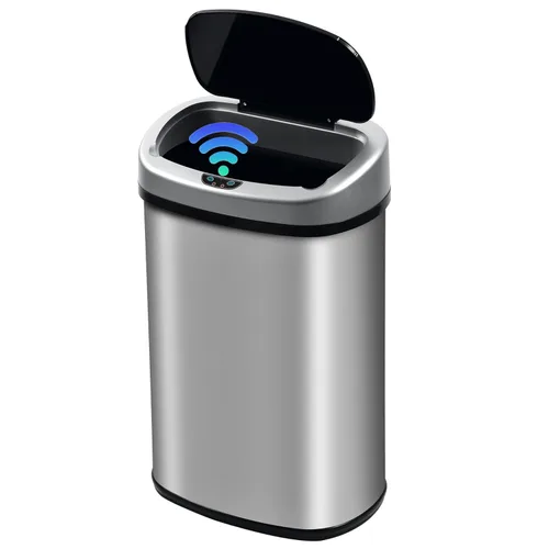Miniatura 19 de Cubo de Basura con Pedal de Acero Inoxidable de 13 Galones Cubo de Basura de Metal con Tapa Cubos de Basura Grandes para Cocina, Baño, Baño, Oficina