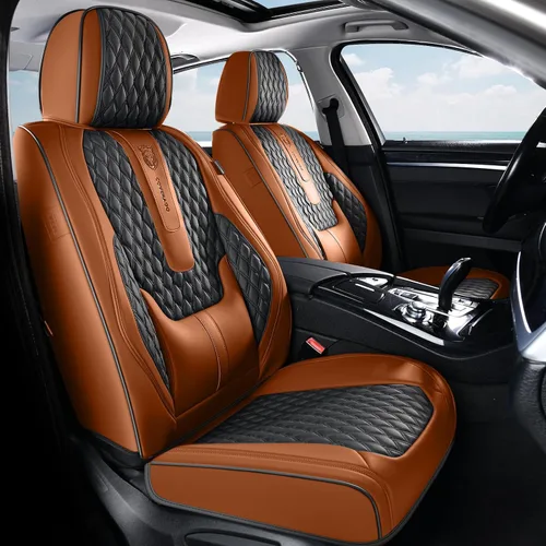 Miniatura 51 de Coverado Juego completo de fundas de asiento de automóvil, fundas de asiento de piel de napa para automóvil, protector de asiento de automóvil