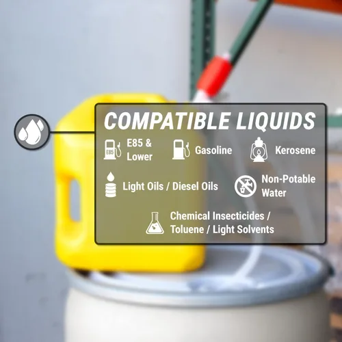 Miniatura 3 de TERA PUMP - Bomba de sifón manual de operación manual resistente a productos químicos basados en agua para gas, insecticidas químicos, diésel