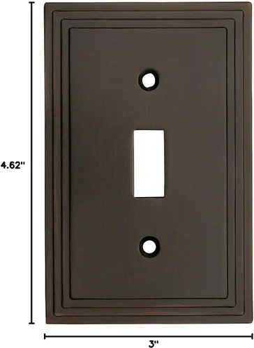 Miniatura 3 de Cosmas 25053-ORB Cubierta de placa de interruptor de palanca simple de bronce aceitado