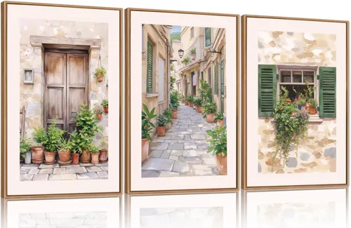 Miniatura 45 de FWIEXA Juego de Arte de Lienzo Bohemio Enmarcado para Pared, Cuadros Botánicos Verde Salvia Decoración de Pared, Impresiones de Arte de Plantas