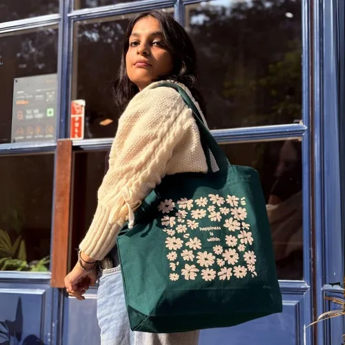 Miniatura 135 de Ecoright Bolsa de lona estética para mujer, bolsa grande con cremallera y bolsillo, bolsa de mano para mujer, para yoga, trabajo, playa