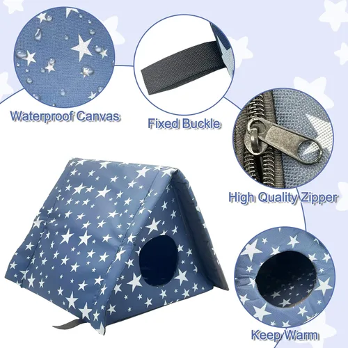 Miniatura 2 de Fhiny Refugio para Gatos Callejeros, Casa Impermeable para Gatos de Exterior Plegable Cueva Cálida para Mascotas para Invierno Cama de Tienda