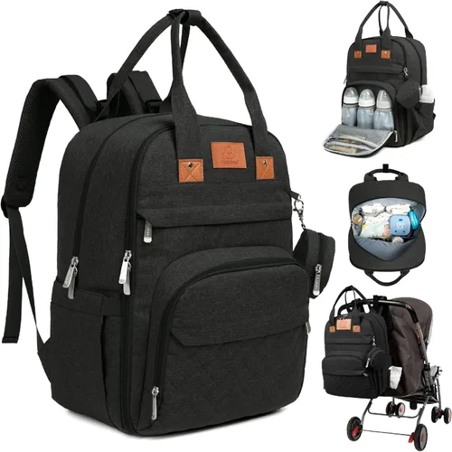 Mochila de Pañales KeaBabies - Gran Bolso de Pañales para Bebé con Cambiador, para Niño, Niña, Mochila de Viaje para Mamá y Papá, Impermeable, Color