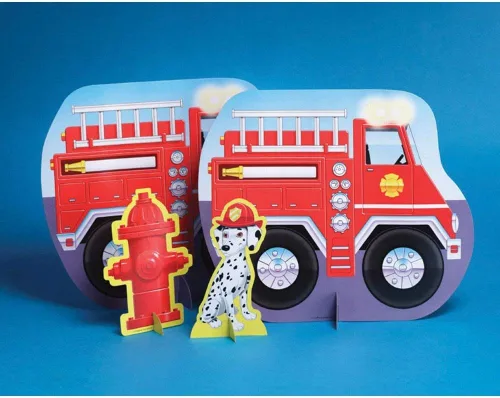 Miniatura 2 de Tarjeta de fábrica y salida de fiesta bombero 13 1/2 pulgadas centro de mesa 3ct