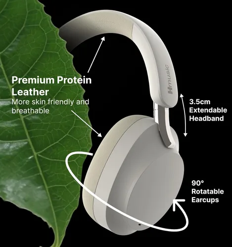 Miniatura 7 de Hmusic MS04 Auriculares Bluetooth con cancelación activa de ruido sobre la oreja 4-Mic Hybrid -40dB ANC Bluetooth Headset, 2-ENC Mic, 80H