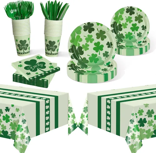 Miniatura 11 de Childom Suministros para fiesta de Acción de Gracias, juego de 102 piezas de fiesta temática de Acción de Gracias, juego de vajilla de decoración