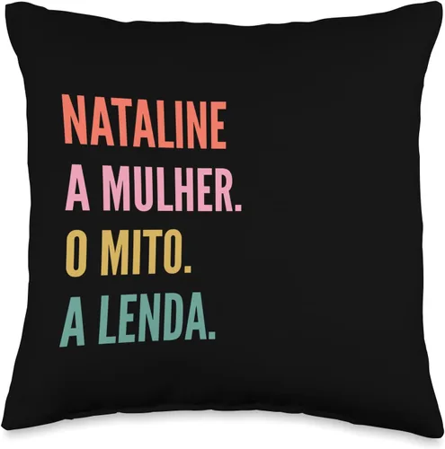 Designs De Nomes Engraçados Para Mulher Divertido cojín portugués con diseño de nombre nataline, 16 x 16 pulgadas, multicolor