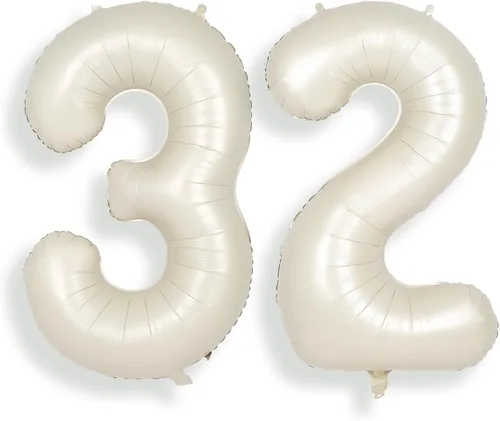 Miniatura 58 de SUWEN Globos de helio grandes de 102 cm (40 pulgadas) con letra S en color crema. Globos grandes de papel de aluminio con letra en helio, de A a Z.