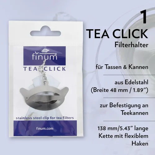 Miniatura 2 de Finum Tea Click - Clip de acero inoxidable para filtros de bolsa de té