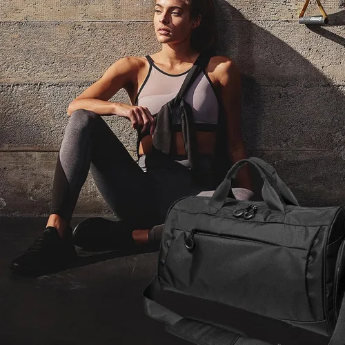 Miniatura 2 de Bolsa de gimnasio para hombres y mujeres con correa para el hombro, compartimento para zapatos y húmedos, bolsa de lona ligera, bolsa atlética