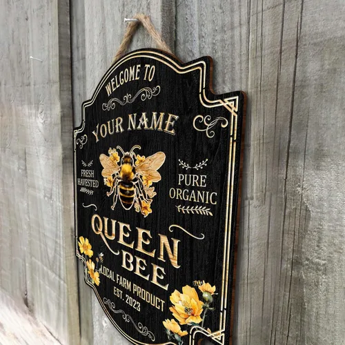 Miniatura 4 de Letrero personalizado de madera de abeja de miel (no tallado real), regalo para apicultores, amantes de la miel, colmena humilde decoración de 10