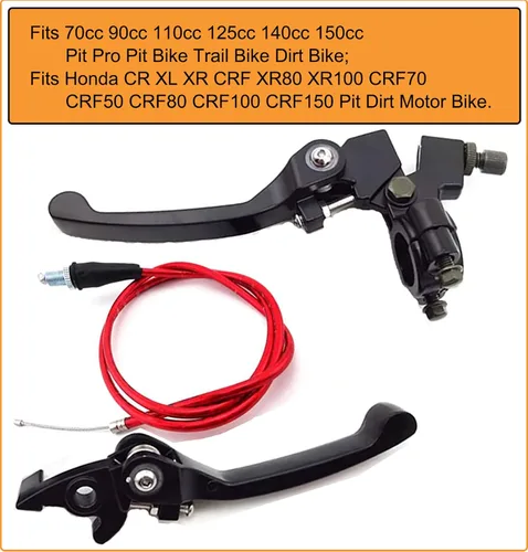 Miniatura 6 de KAKO - Palancas de freno de embrague para manillar de 0.866 in, 7/8 pulgadas, apto para 110 cc, 125 cc, 140 cc, TTR, SSR, Xmotos, Apollo 125, Pit