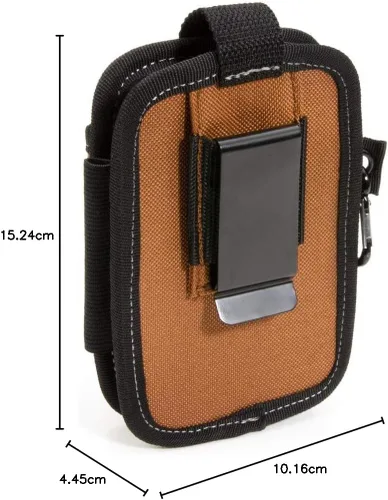 Miniatura 9 de Dickies Bolsa grande para teléfono con 2 compartimentos, clip de acero de ajuste universal para cinturón de herramientas, correa de seguridad sobre