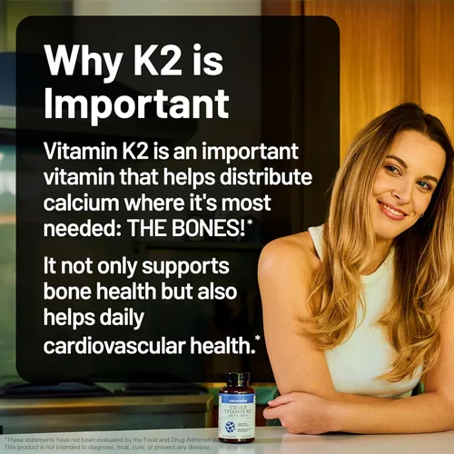 Miniatura 8 de NatureWise Suplemento de vitamina K2 de 600 mcg con MK-7 100mcg y MK-4 500mcg - Fórmula mejorada biodisponible - Complejo K para la salud ósea