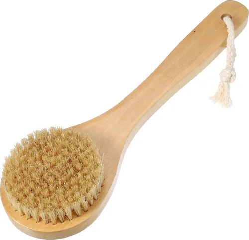 VOCOSTE 1 cepillo de baño, madera para ducha con asa, marrón, 9.8 pulgadas