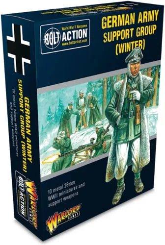 Warlord Bolt Action Grupo de apoyo del ejército alemán Figuras de invierno 1:56 Miniaturas de mesa - Juego de soldados de la Segunda Guerra Mundial