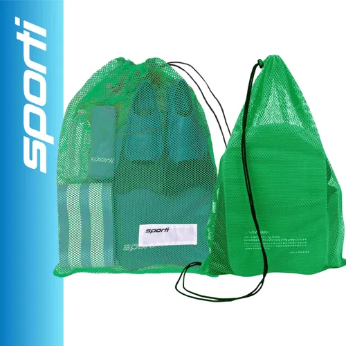 Miniatura 2 de Bolsas de Equipo de Natación Sporti, Mochila de Cordón de Malla, Bolsa de Natación para Nadadores, Mochila de Malla para la Playa Verde