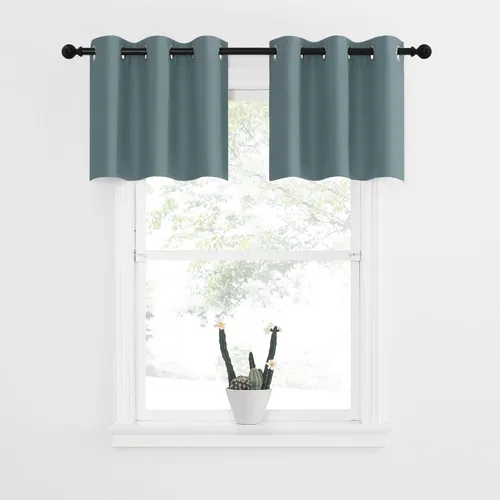 Miniatura 182 de NICETOWN Cortinas opacas de cocina para ventana sobre el fregadero, aislamiento térmico, decoración del hogar, pequeños niveles opacos con ojales