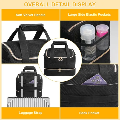 Miniatura 5 de Veirdro Bolsa Organizadora de Esmalte de Uñas con Capacidad para 80 Botellas (15ml/0.5fl.oz) y Lámpara de Uñas, Estuche de Almacenamiento de Kit