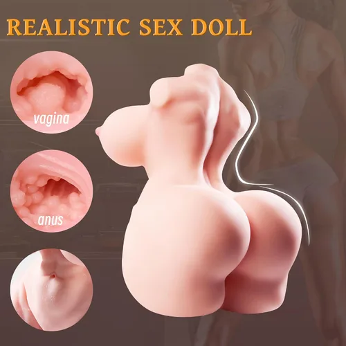 Miniatura 2 de Muñecas sexuales masculinas de tamaño real de 12 libras para hombres, muñeca sexual realista de torso con pechos grandes suaves, culo grande