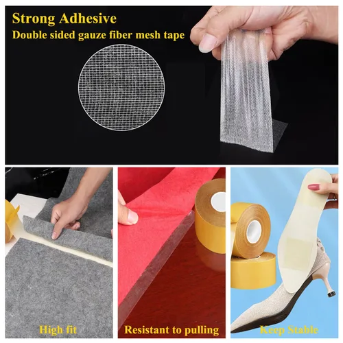 Miniatura 2 de KAIYUER Paquete de 3 cintas de doble cara resistentes, cinta transparente de alta adherencia para hacer manualidades, pegar fotos, alfombra fija