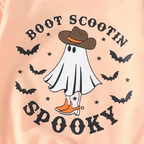 Miniatura 65 de Adobabirl Traje de Halloween para bebé, sudadera de fantasma, calabaza, mameluco, suéter de gran tamaño, lindo para otoño e invierno