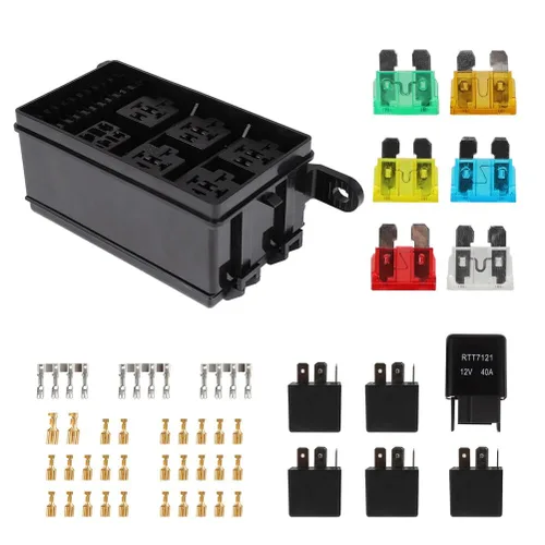 Miniatura 9 de SCITOO Uso para RV, barco, autocaravana, lancha rápida de 6 vías con cuchilla ATO/ATC/ATS caja de fusibles