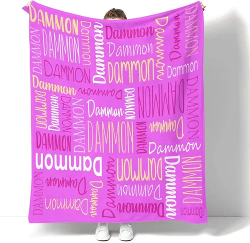Miniatura 41 de Mantas personalizadas con nombres, regalos para bebés, niñas y niños, manta personalizada de vellón suave y sherpa con nombre para niños y adultos